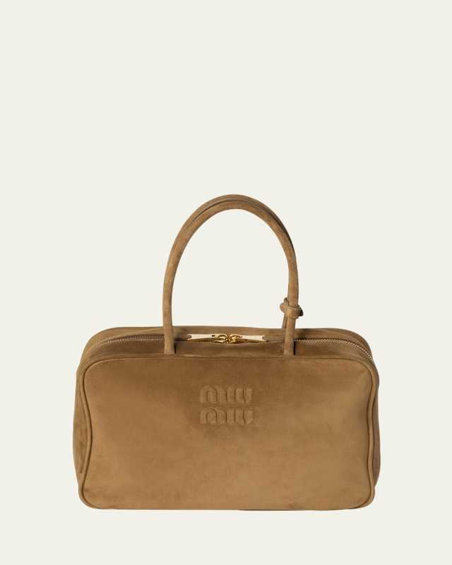 Beau Goat Suede Top-Handle Bag